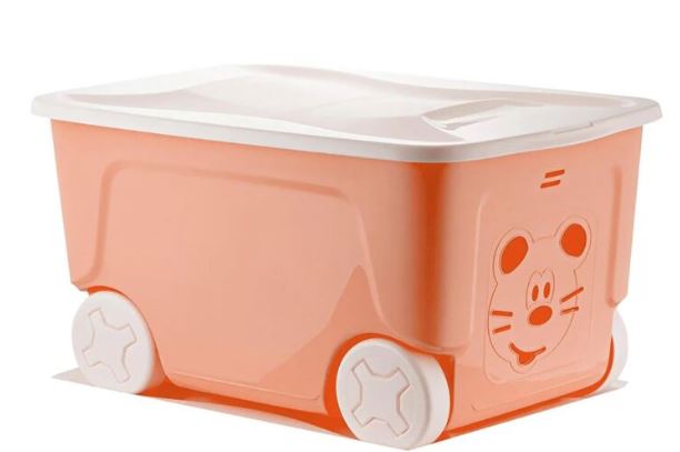 Детский ящик на колесах Lalababy Play with Me 50 л персиковая карамель